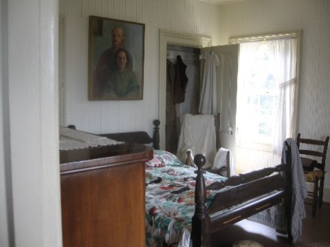 A bedroom in the Yaquina Bay Lighthouse.