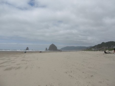 Haystack Rock from Tolovana Beach State Wayside.